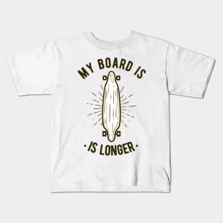 Longboard Retro Skater Skateboard Kids T-Shirt